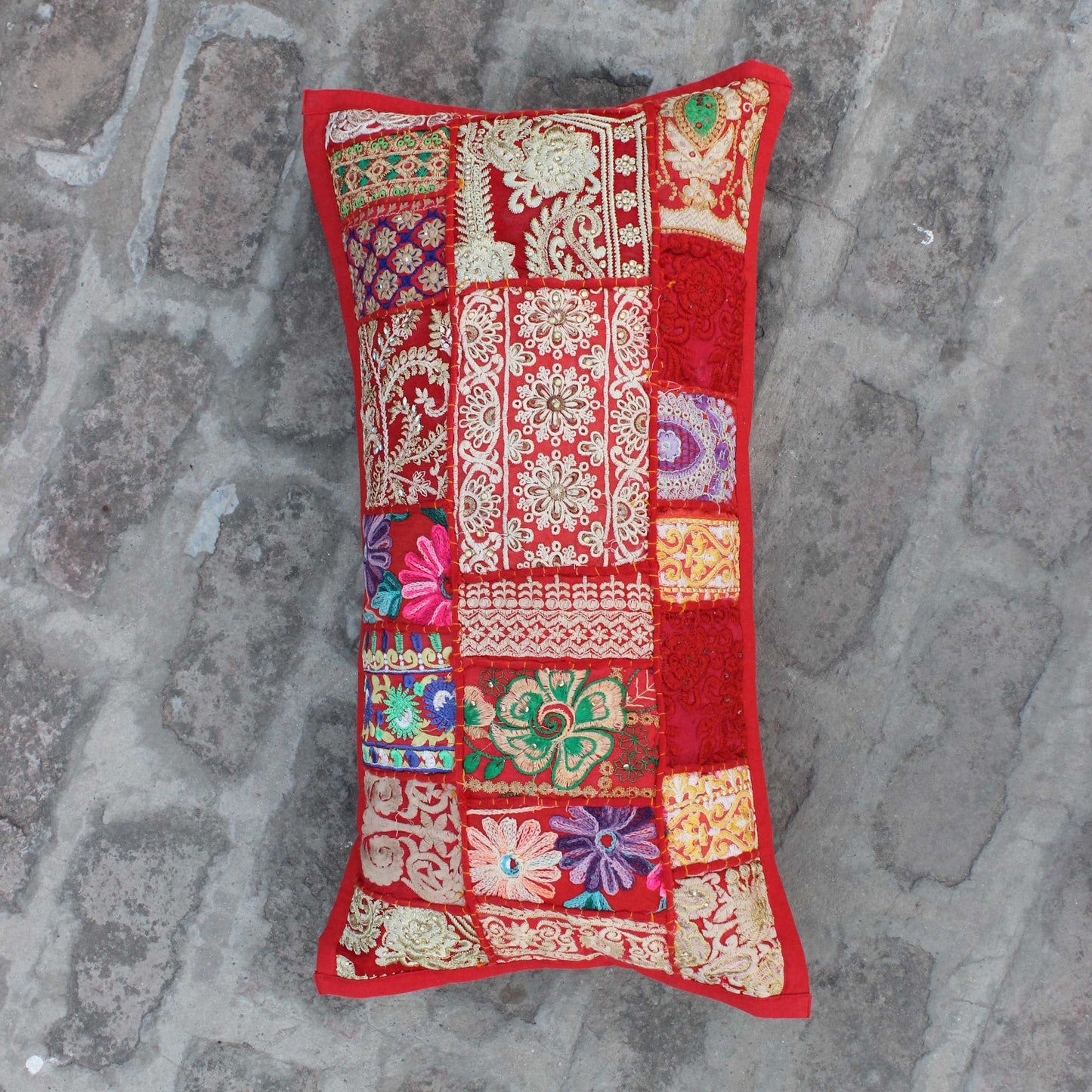 12x24 Boho pillow cover, Red bohemian decorative pillow, Boho home decor,Throw Traditional,Decorative boho pillow,Handmade Farmhouse cushion