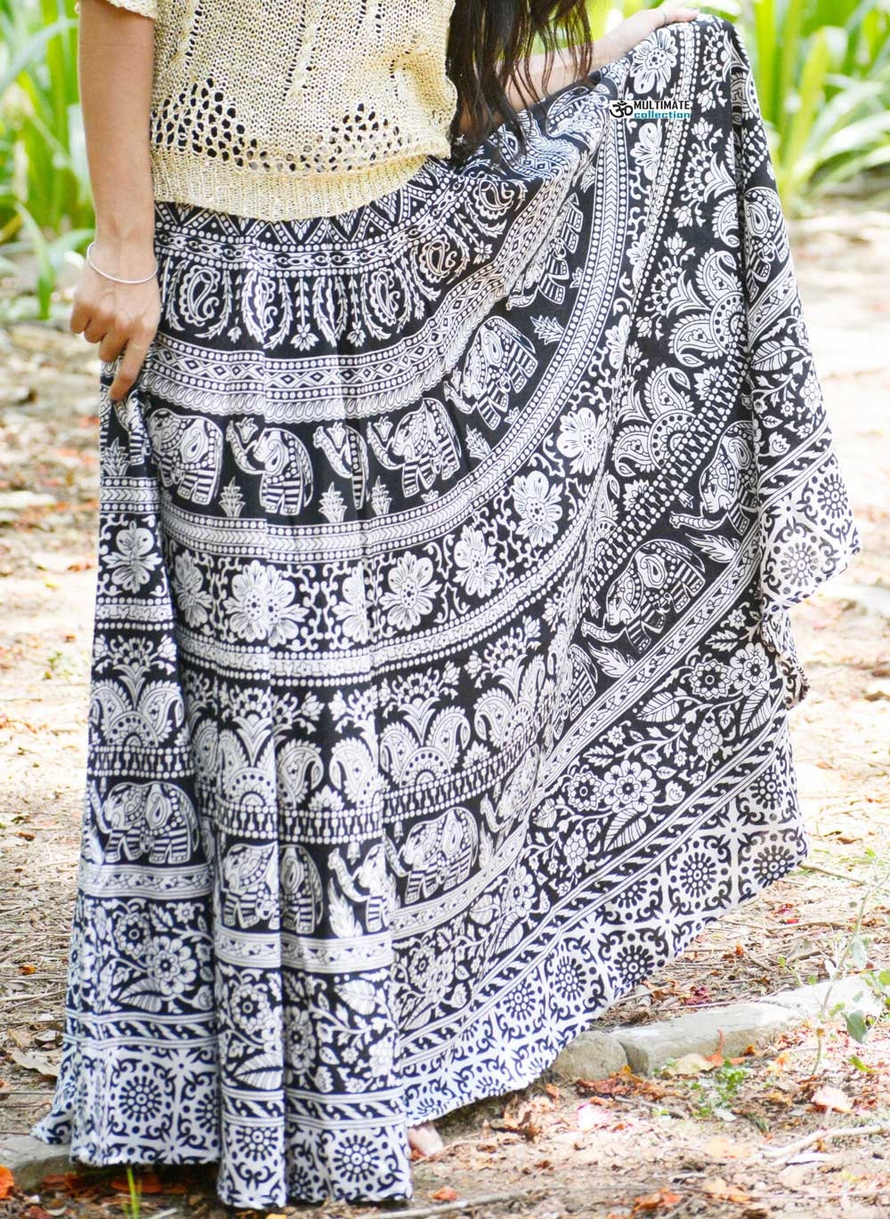 Indian Boho skirt, Mandala skirt, Elephant gypsy skirt, Bohemian maxi skirt Hippie skirt, cotton ethnic skirt, Indian Full skirt for women