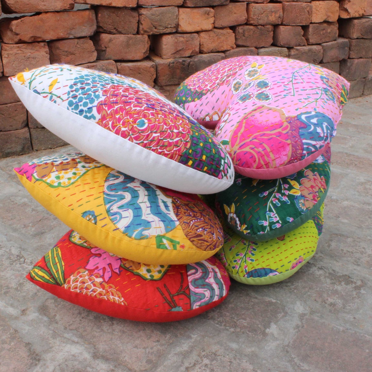 Heart Boho Pillow Mother's Day Gift Indian Throw Pillow Kantha Pillow With Filler Decorative Embroidered Pillow Decor Bohemian Pillow